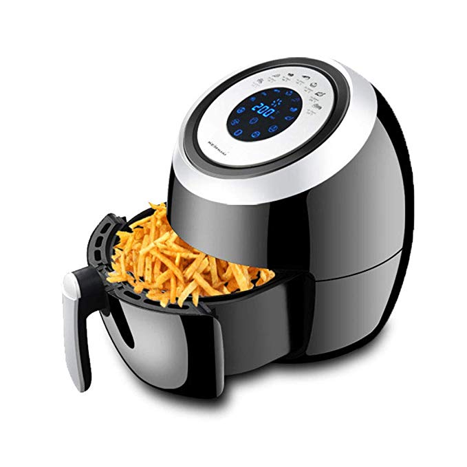 Large Capacity Air Fryer 3.6L Electric Air Fryer Accessories Oil free Fries Automatic Power Off Air Fryer,Detachable Double Basket - Black,1500W