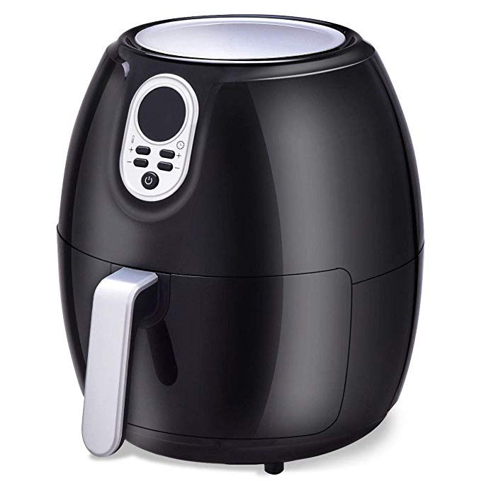 1500 W 4.8 Quart Electric Digital Air Fryer with LCD Screen Timer - White