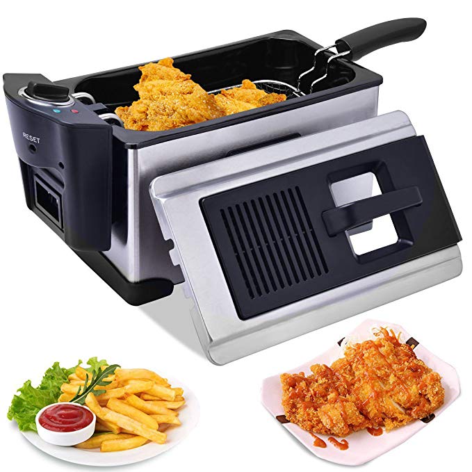 3 1/2 Quart 1600 W Stainless Steel Electric Deep Fryer - By Choice Products