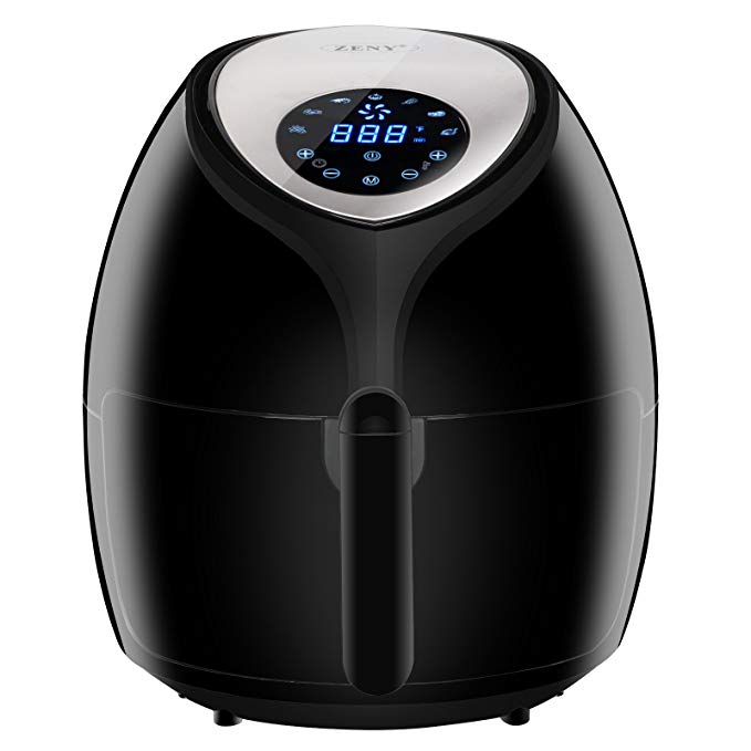 ZENY 5.8-Quarts XL Electric Air Fryer 7 Cooking Settings Digital Touch Screen Control 7 Presets W/Recipes Book