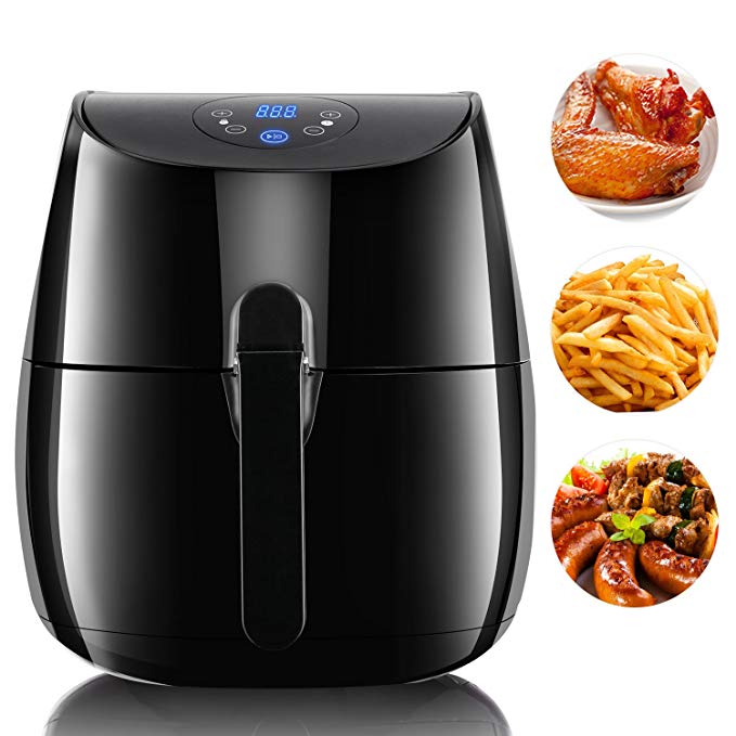 Hindom Multi-Function Air Fryer, 1350W 3.5L Electric Hot Air Fryer with Timer, Smart Automatic Temperature Controls and Rapid Air Circulation Technology